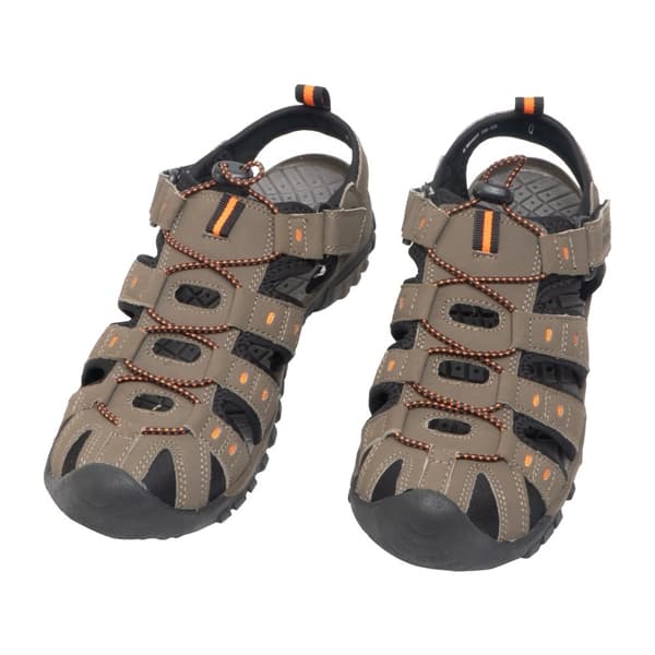 PDQ Mens Toggle & Touch Fastening Synthetic Nubuck Trail Sandals