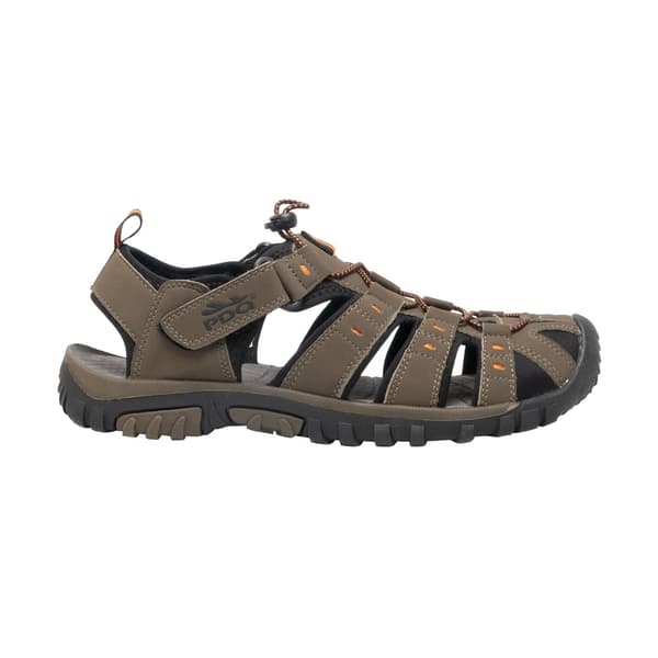 PDQ Mens Toggle & Touch Fastening Synthetic Nubuck Trail Sandals
