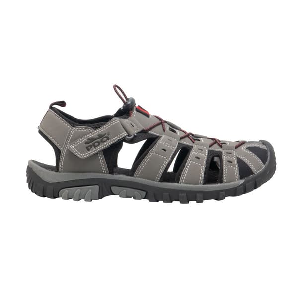 PDQ Mens Toggle & Touch Fastening Synthetic Nubuck Trail Sandals