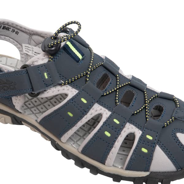 PDQ Mens Toggle & Touch Fastening Synthetic Nubuck Trail Sandals