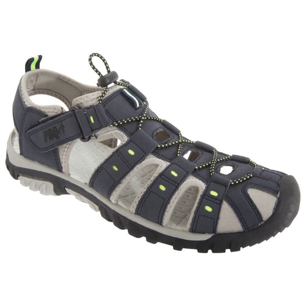 PDQ Mens Toggle & Touch Fastening Synthetic Nubuck Trail Sandals