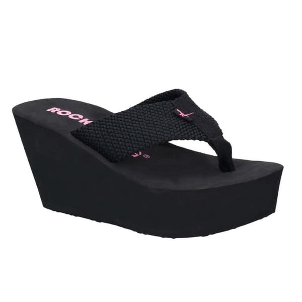 Rocket Dog Womens/Ladies Diver Webbing Slip On Wedge Sandals Black 7 UK