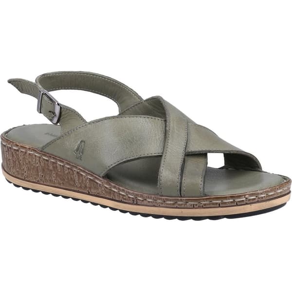 Hush Puppies Womens/Ladies Elena Leather Wedge Sandal Olive 5 UK