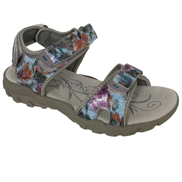 PDQ Womens/Ladies Halter Back Leather Sports Sandal Grey/Multicoloured 5 UK