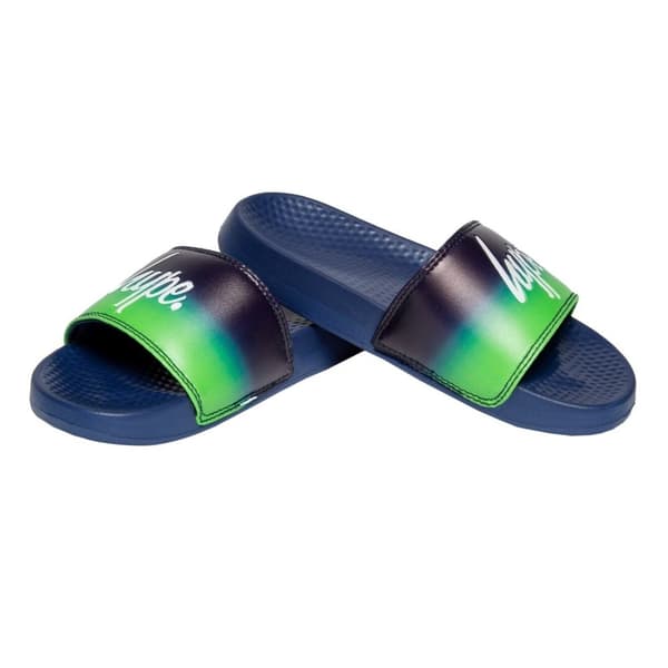 Hype Childrens/Kids Speckle Fade Sliders Green/Blue/Black 10 UK Child