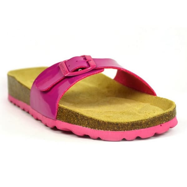 Sanosan Womens/Ladies Malaga Lacquered Sandals Fuchsia/Brown 4 UK