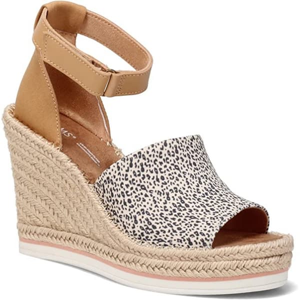 Toms Kvinder/Damer Marisol Leopard Print Læder Wedge Sandaler