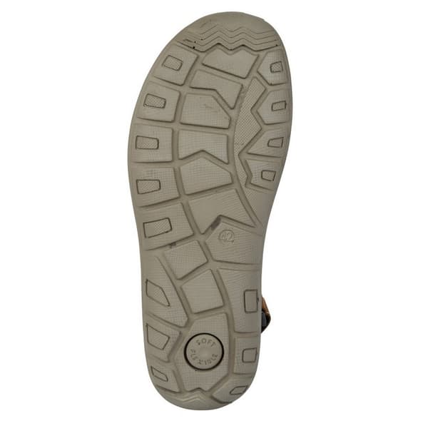 Roamers Mens Triple Strap Leather Touch Fastening Sports Sandals