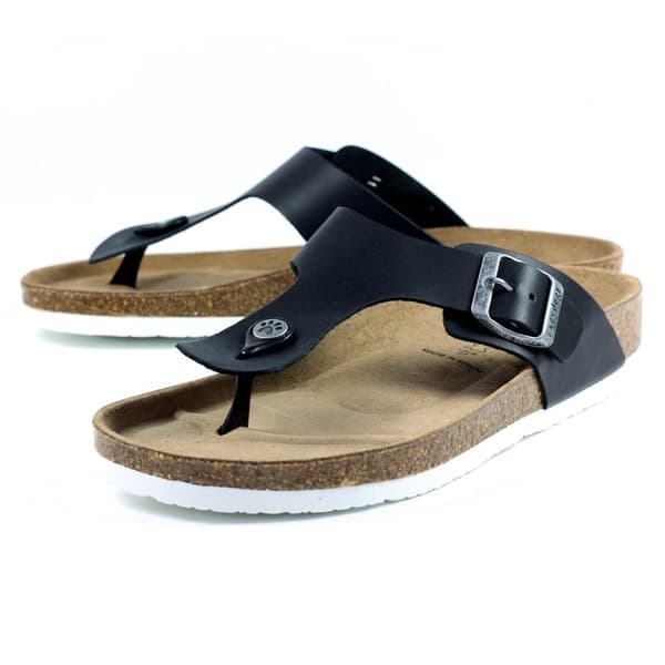 Lazy Dogz Womens/Ladies Beach II Leather Sandals Black 5 UK