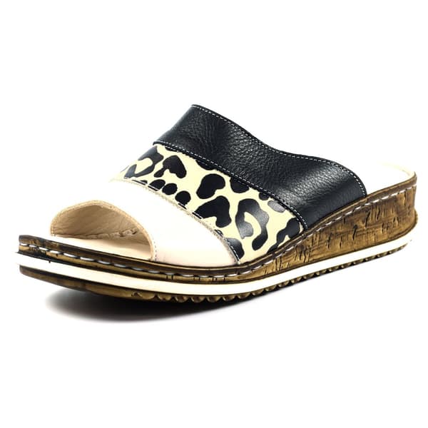 Lunar Dam/Skola Appleby Ocelot Print Läder Sandaler