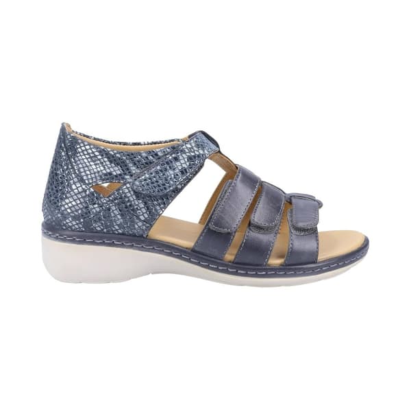 Fleet & Foster Dam/Ladies Julie Läder Sandaler Navy 5 UK