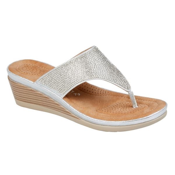 Cipriata Womens/Ladies Sandra Sparkle Diamante Wedge Sandals Silver 3 UK