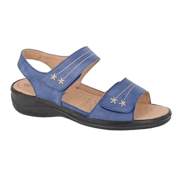 Boulevard Sandaler i syntetiskt nubuckmaterial med blommor för damer/damer Navy Blue 6 UK