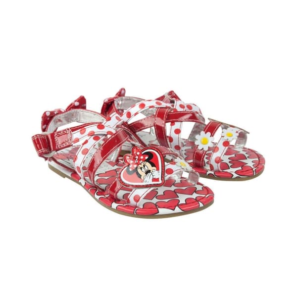 Disney Girls Emilia Minnie Mouse Sandals Red/White 9 UK Child