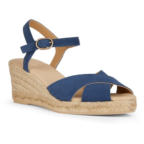 Geox Womens/Ladies Gelsa Low Nappa Leather Espadrilles Navy 4 UK