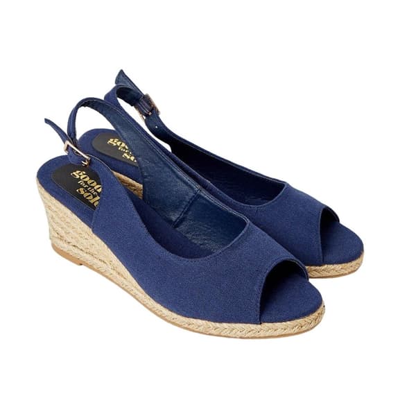 Good For The Sole Womens/Ladies Reese Wedge Espadrilles Navy 5 UK