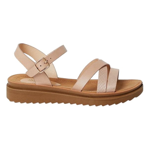 Good For The Sole Womens/Ladies Axel Asymmetric Panel Wide Sandals