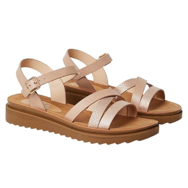 Good For The Sole Womens/Ladies Axel Asymmetric Panel Wide Sandals