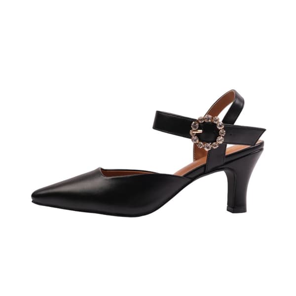 Where's That From Dam/Dam New Diamante PU Sandaler med spänne och bred mellanhög klack