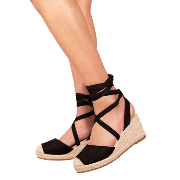 Where's That From Dam/Ladies Juniper Suede Lace Up Low Wedge Sandals
