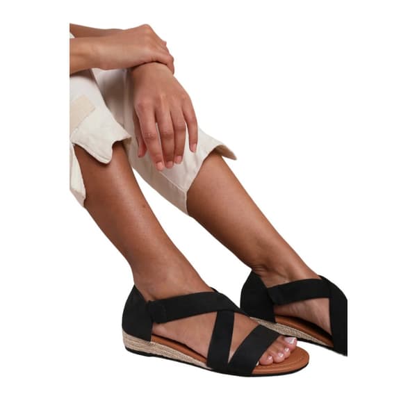 Where's That From Womens/Ladies Hummingbird Crossover Suede Low Wedge Shoes