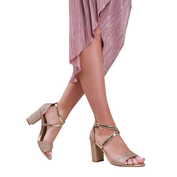 Where's That From Dam/Ladies Ruth Crossover Strap Sandaler med medelhög blockklack
