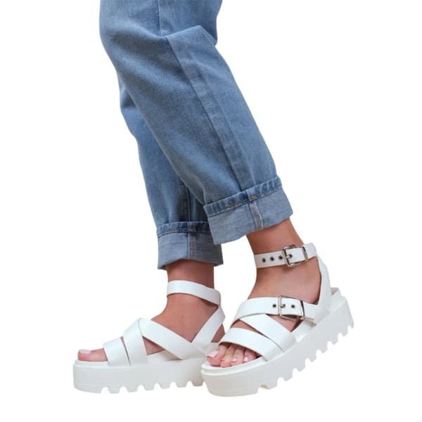 Where's That From Womens/Ladies Layla Buckle Platform Sandals
