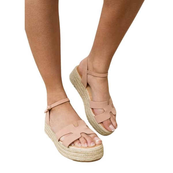 Where's That From Womens/Ladies London Nubuck Ankle Strap Flatform Sandals