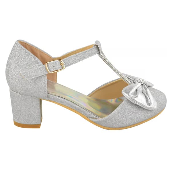 Where's That From Girls Chava Bow Faux Leather Diamante Mid High Heel Sandals