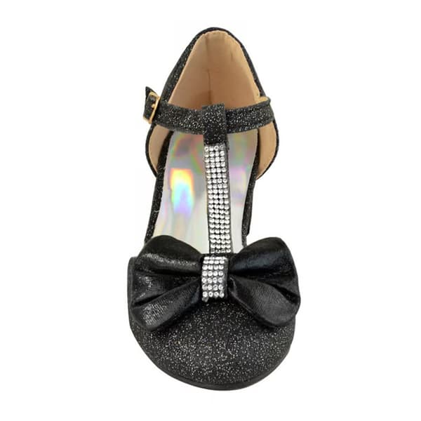 Where's That From Girls Chava Bow Faux Leather Diamante Mid High Heel Sandals