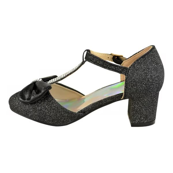 Where's That From Girls Chava Bow Faux Leather Diamante Mid High Heel Sandals