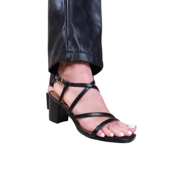 Where's That From Womens/Ladies Sidra PU Crossover Strap Wide Medium Block Heel Sandals