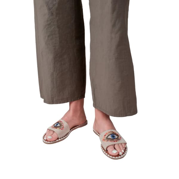 Where's That From Womens/Ladies Cleanse Beaded Eye Flat Sandals