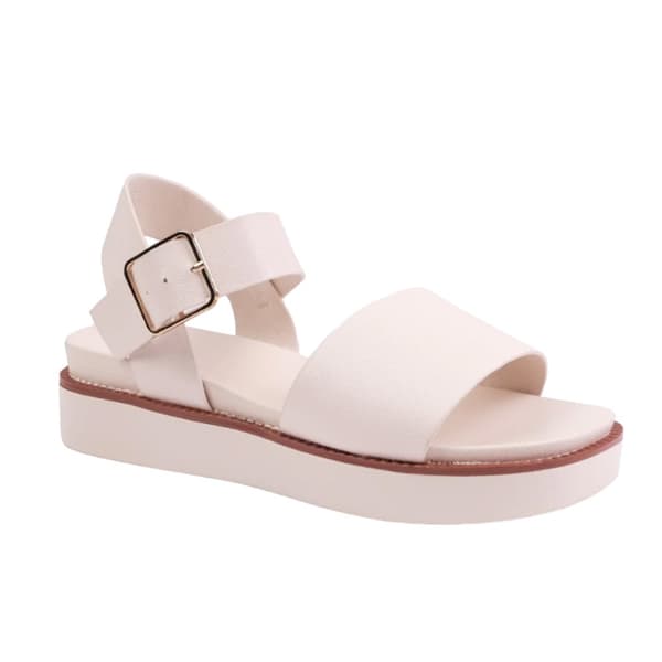 Where's That From Womens/Ladies Phoenix PU Buckle Detail Wide Flat Sandals