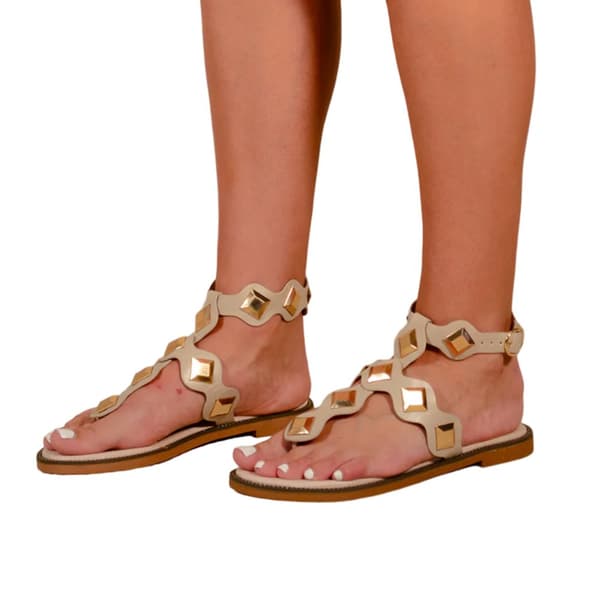 Where's That From Womens/Ladies Sharyn Studded Ankle Strap Sandals Nude 3 UK