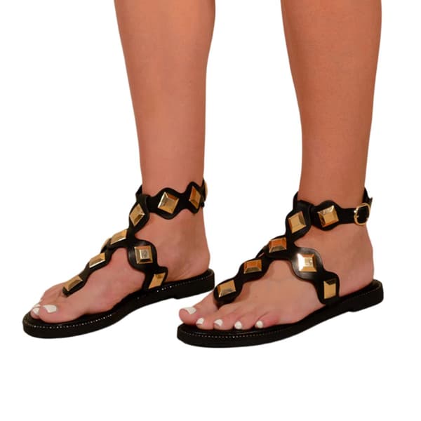 Where's That From Dam/Lady Sharyn sandaler med nitar och ankelrem Black 3 UK