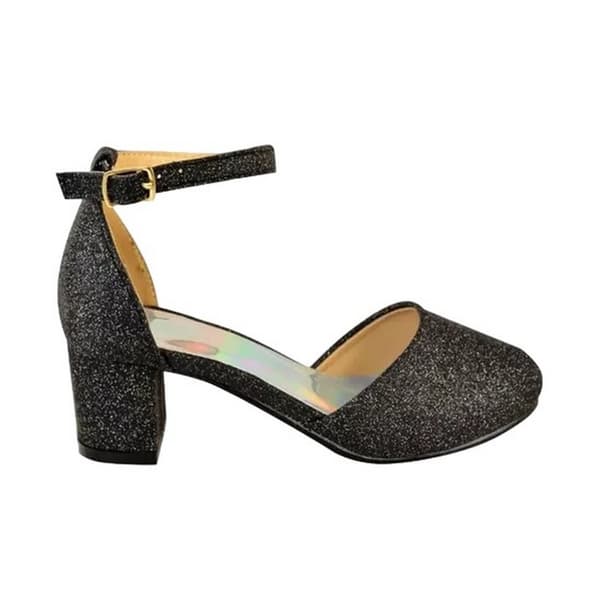 Where's That From Girls Abena Glitter Closed Toe Mid High Block Sandals