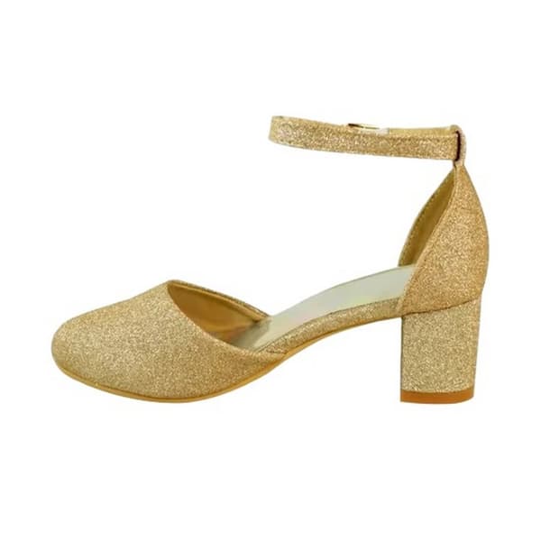 Where's That From Girls Abena Glitter Closed Toe Mid High Block Sandals