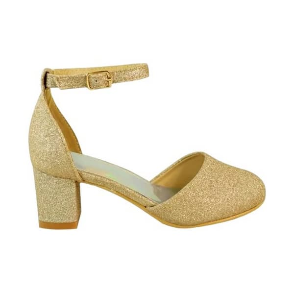 Where's That From Girls Abena Glitter Closed Toe Mid High Block Sandals