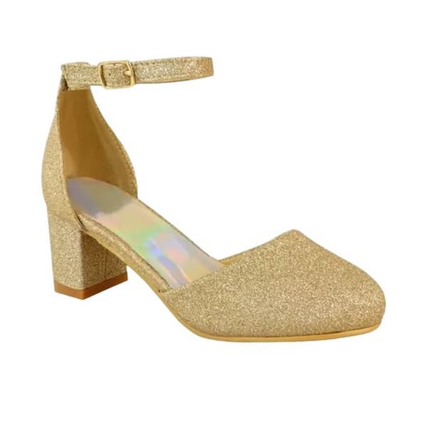 Where's That From Girls Abena Glitter Closed Toe Mid High Block Sandals