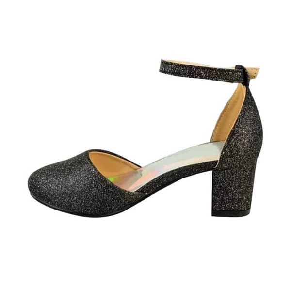 Where's That From Girls Abena Glitter Closed Toe Mid High Block Sandals