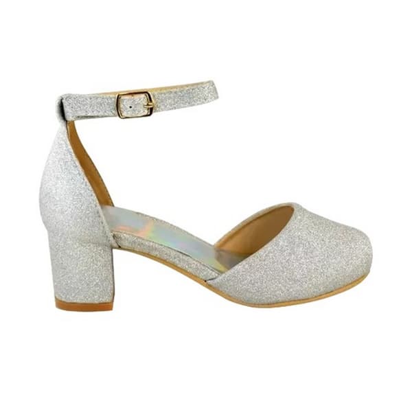 Where's That From Girls Abena Glitter Closed Toe Mid High Block Sandals