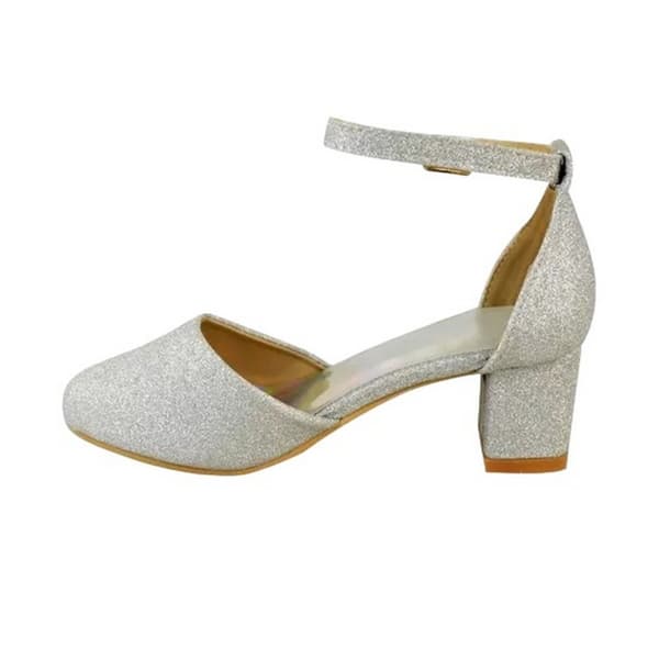 Where's That From Girls Abena Glitter Closed Toe Mid High Block Sandals