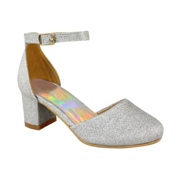 Where's That From Girls Abena Glitter Closed Toe Mid High Block Sandals