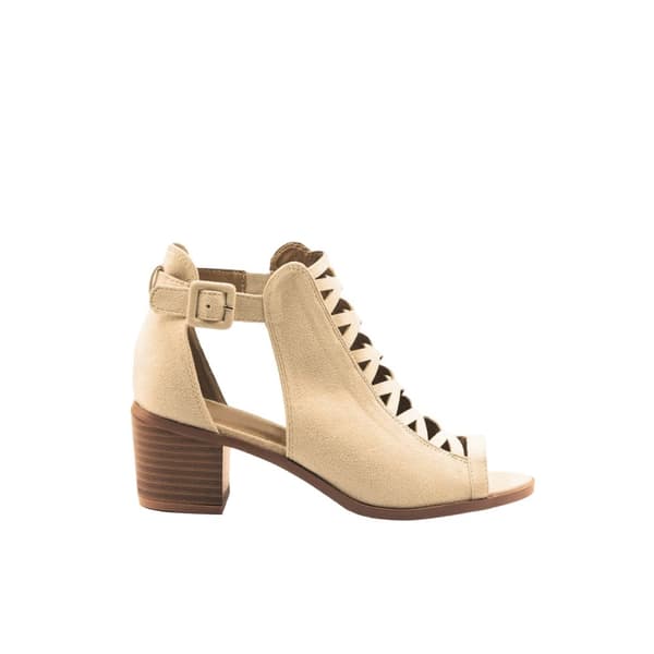 Where's That From Dam/Ladies Reydah korslagda sandaler med blockklack i fusk mocka