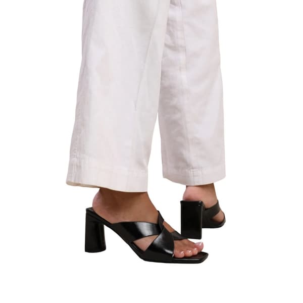 Where's That From Womens/Ladies Manila PU Twist Strap Block Heel Mules
