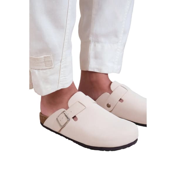 Where's That From Womens/Ladies Palm Nubuck Closed Toe Buckle Detail Flat Sandals