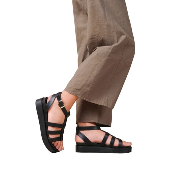 Where's That From Damer/Damer Dubai PU Mid Platform Gladiator Sandaler