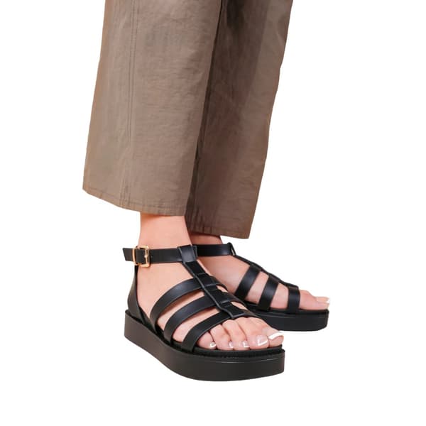 Where's That From Damer/Damer Dubai PU Mid Platform Gladiator Sandaler