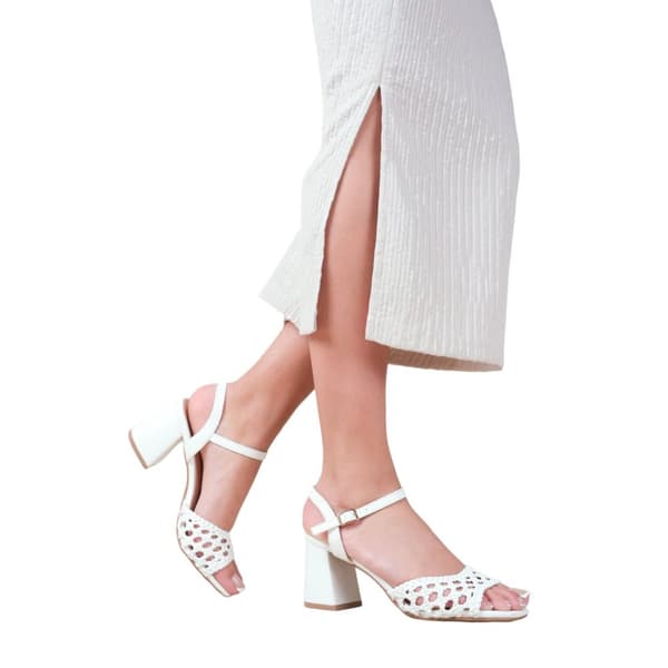 Where's That From Womens/Ladies Rise Braided PU Block Heel Sandals